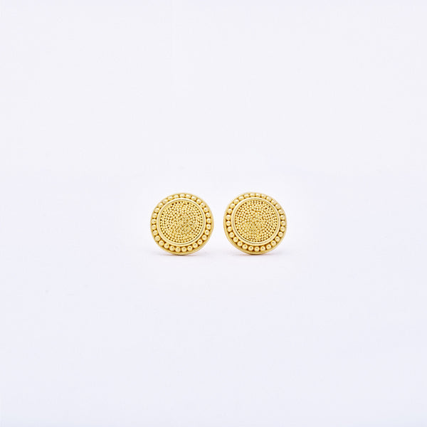 Yellow Gold Etruscan Style Post Earrings