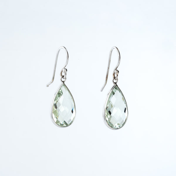 Green amethyst sales earrings white gold