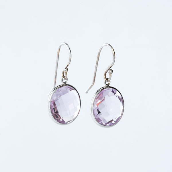 Rose De France and White Gold Earrings