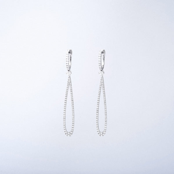 Diamond Huggies with Pear Shape Drop