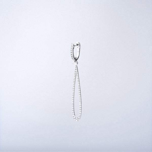 Diamond Huggies with Pear Shape Drop