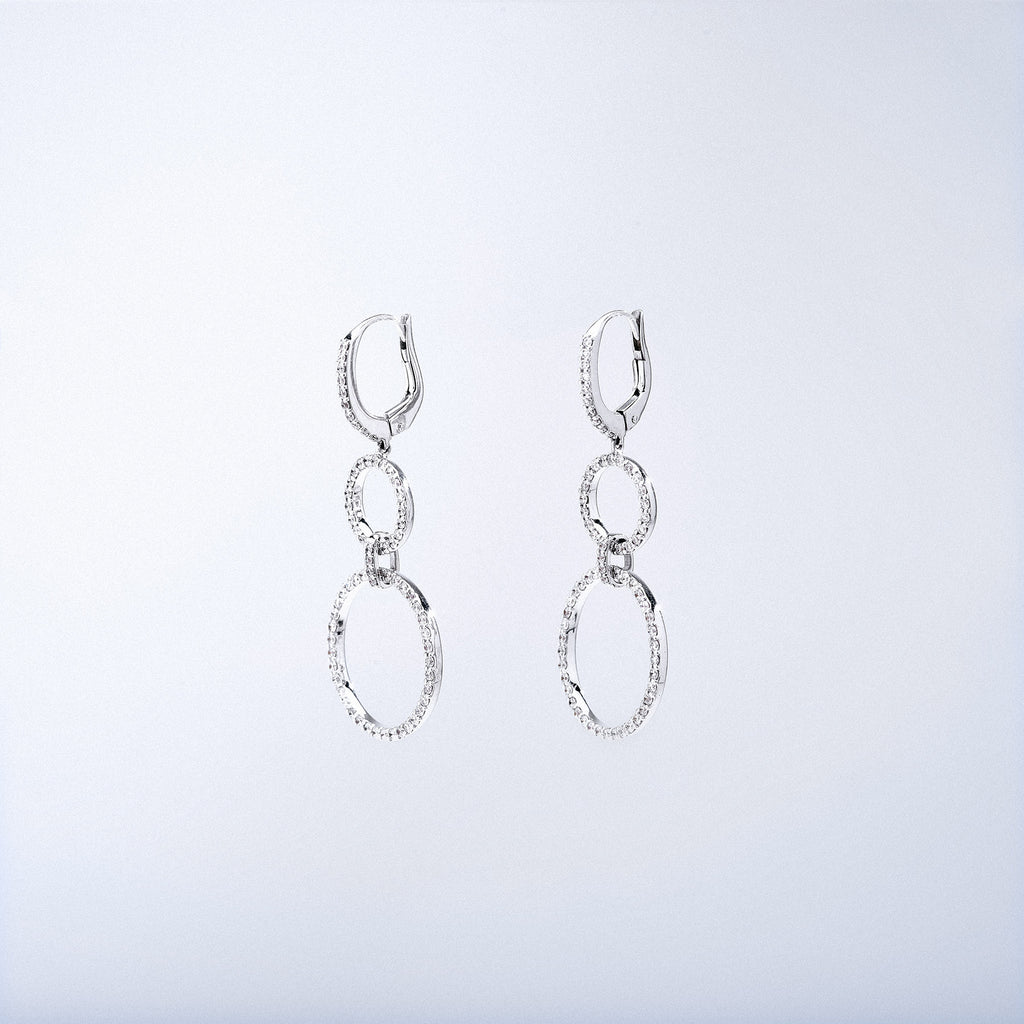 Diamond Loop Drop Earrings