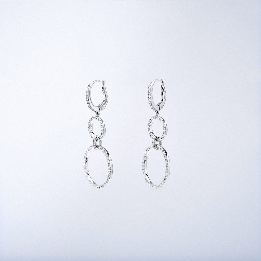 Diamond Loop Drop Earrings