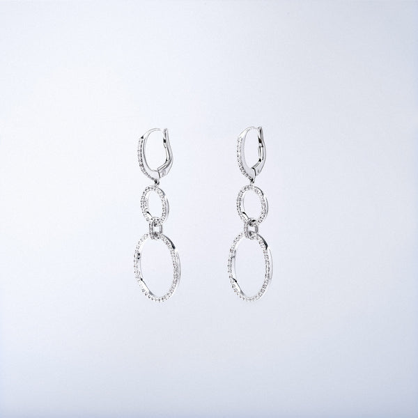 Diamond Loop Drop Earrings