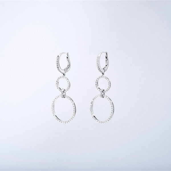 Diamond Loop Drop Earrings