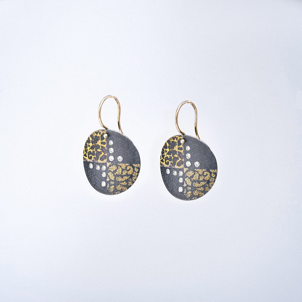 Multiple Metal Diamond Earrings
