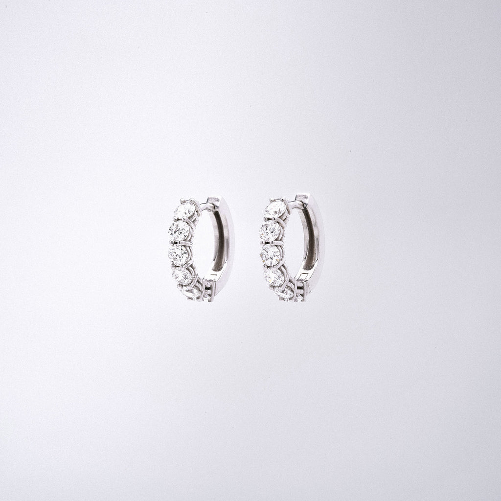 White Gold Diamond Huggies