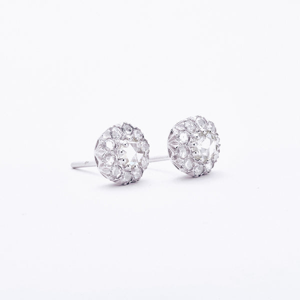Rose Cut Diamond Post Earrings