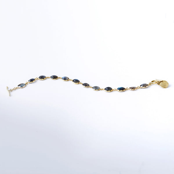 Labradorite and Yellow Gold Bracelet