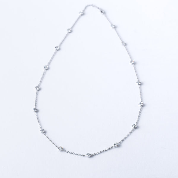 White Gold and Diamond By the Yard Necklace