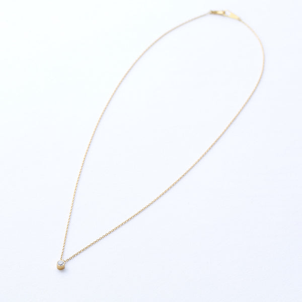 Yellow Gold Single Bezel Set Diamond Pendant