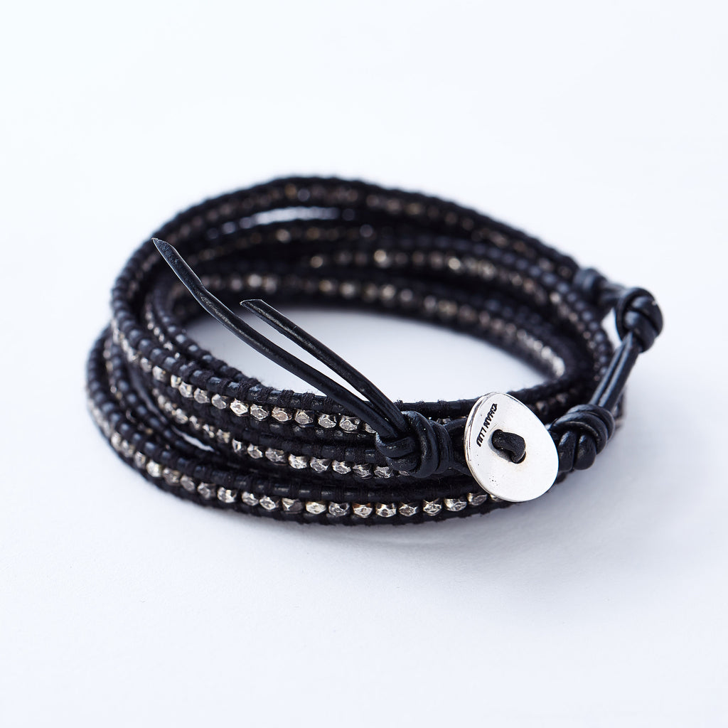Chan Luu Sterling Silver and Leather Wrap Bracelet