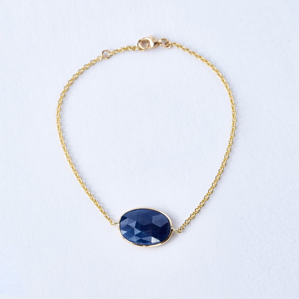 Single Sapphire Slice Bracelet