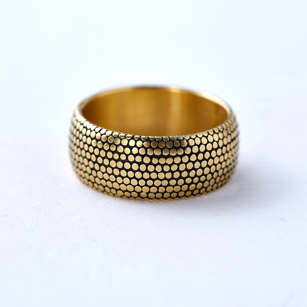 Yellow Gold Wide Dot Band