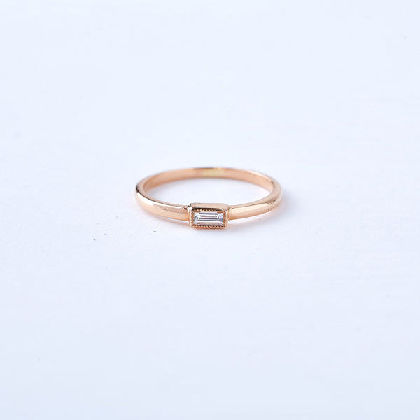 Rose Gold Diamond Baguette Ring