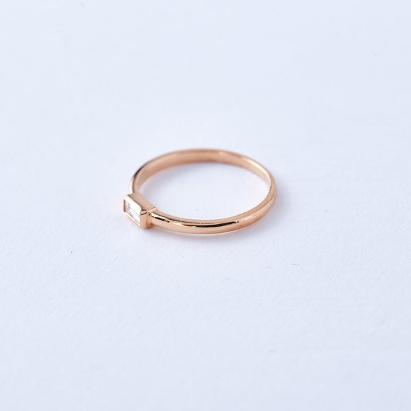 Rose Gold Diamond Baguette Ring