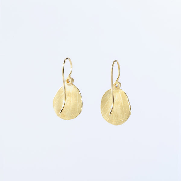 Gold and Diamond Hydrangea Petal Earrings