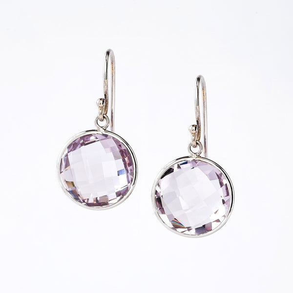 Rose De France and White Gold Earrings